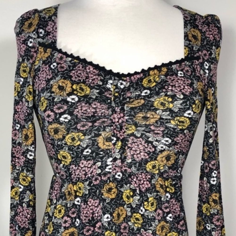 TopShop NWT Black Floral Dress / Tunic - Picture 3 of 8